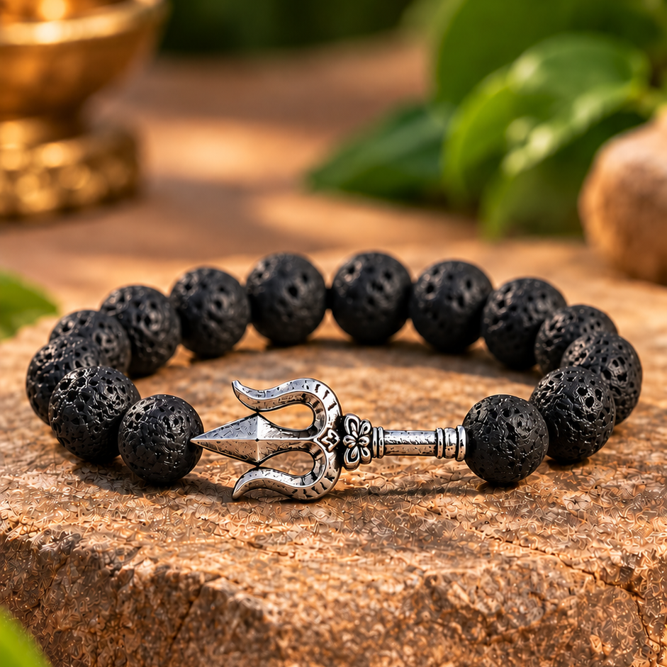 Trishul - Lava Stone Kada