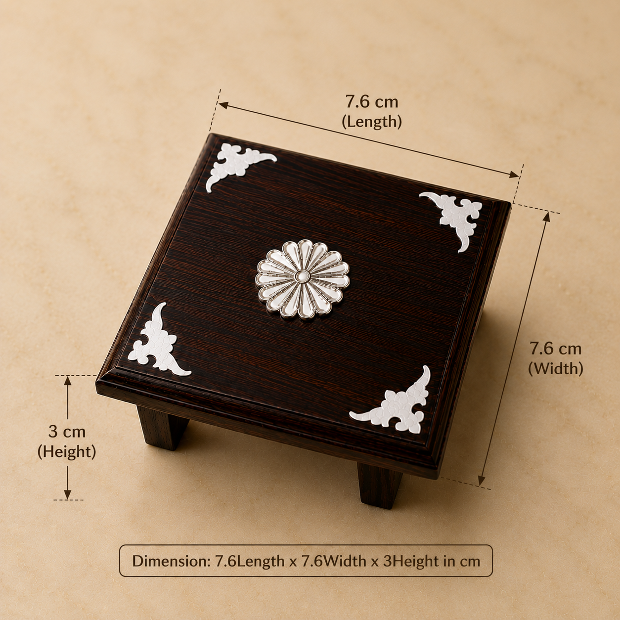 Deva Peetam with Flower 3 X 3 Inches