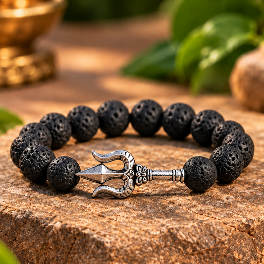 Trishul - Lava Stone Kada